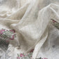 Off-White Pure Cotton Linen Hand Block Print Suit Fabric With Jamdani Weaving