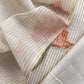 Beige With Orange Pure Cotton Linen Hand block Print Suit Fabric With Jamdani Weaving