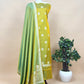 Light Green Dhup Chaav Pure Katan Silk Suit Fabric With Meenakari Zari Weaving