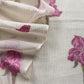 Beige With Pink Pure Cotton Linen Hand Block Print Suit Fabric With Jamdani Weaving