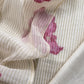 Beige With Pink Pure Cotton Linen Hand Block Print Suit Fabric With Jamdani Weaving