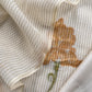 Beige With Yellow Pure Cotton Linen Hand block Print Suit Fabric With Jamdani Weaving