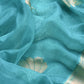 sky blue Brocade Kurta With Organza Dupatta