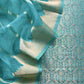 Firozi Banarasi Silk Brocade Suit With Organza Dupatta