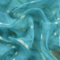 Sky Blue Brocade Kurta With Organza Dupatta