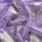 Purple Brocade Kurta With Organza Dupatta