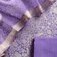 Purple Brocade Kurta With Organza Dupatta