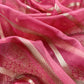 Redish Pink Brocade Kurta With Organza Dupatta