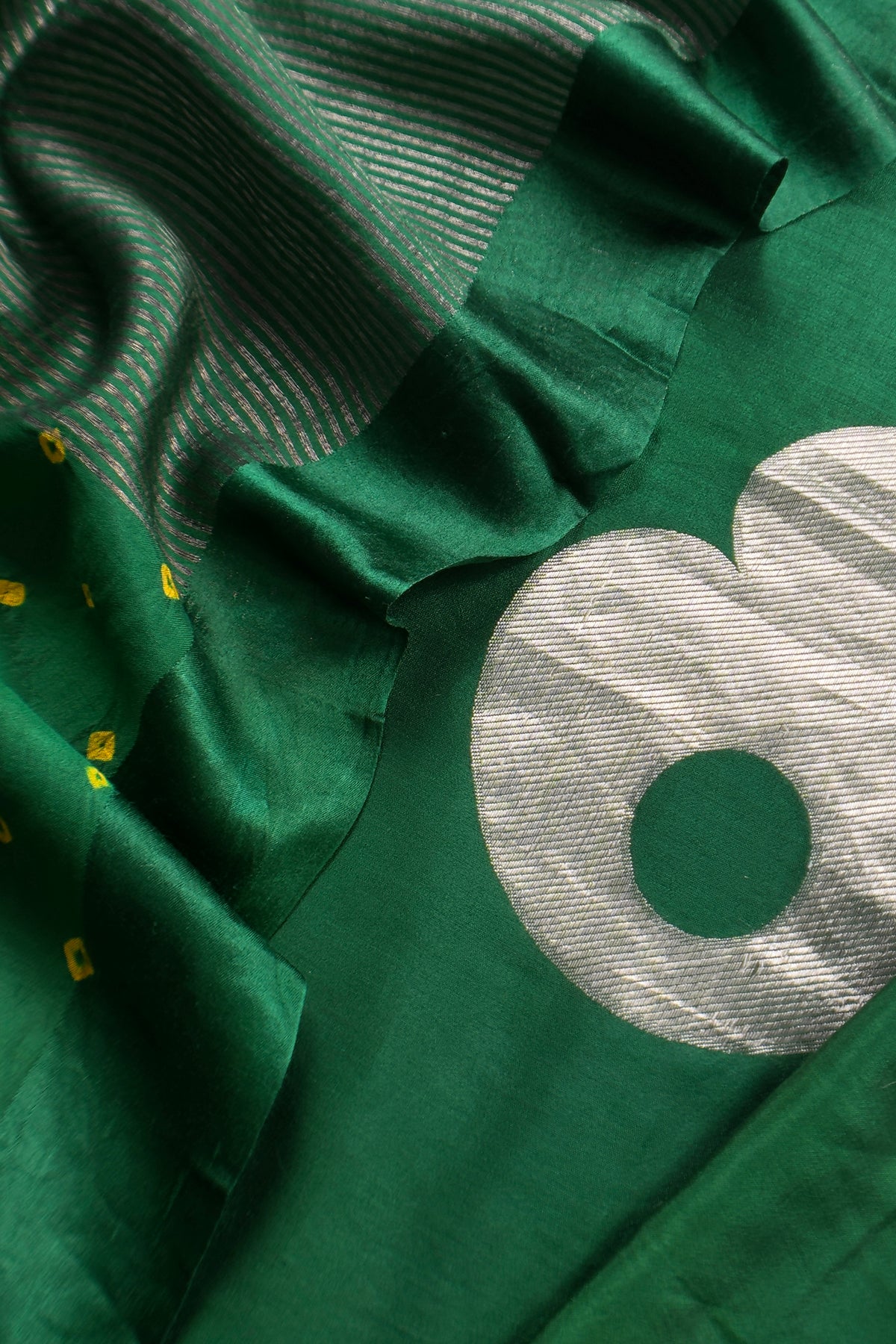 Green Handloom Silk Suit With Kadwa Weaving