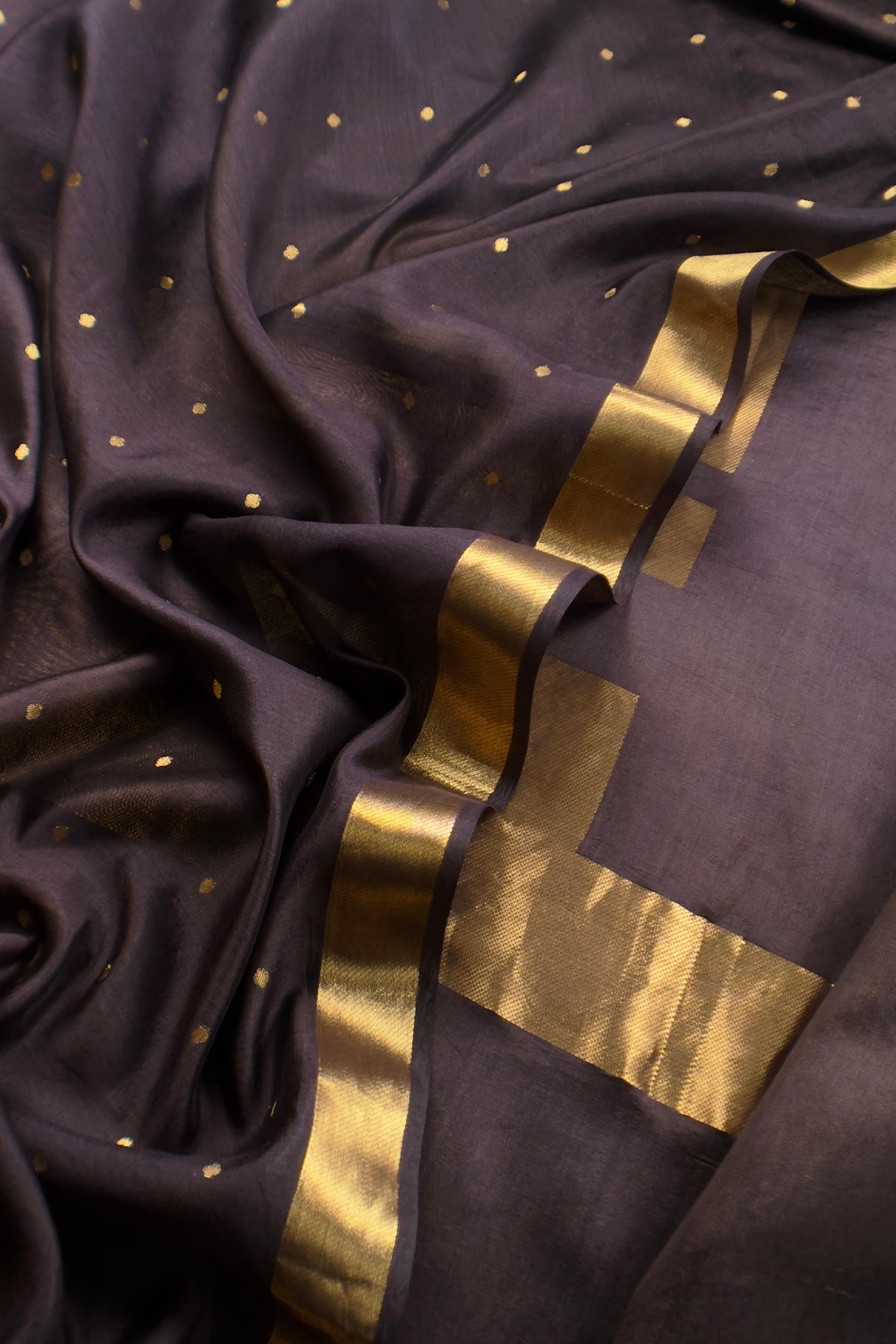 Chocolate Brown Pure Silk Suit With Kadwa Weaving