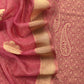 Pink Brocade Kurta With Organza Dupatta