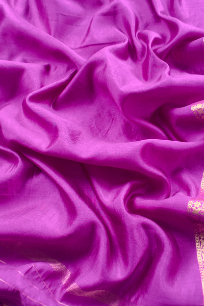 Royal Purple Silk Suit With Sona-Roopa Kadwa Weaving
