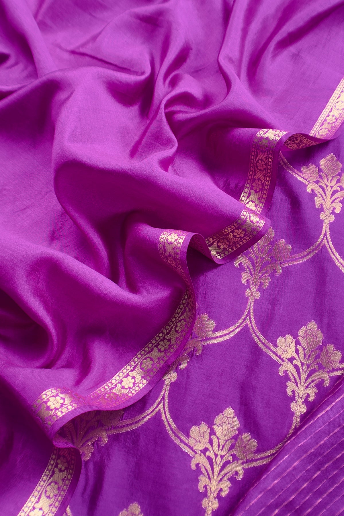 Royal Purple Silk Suit With Sona-Roopa Kadwa Weaving