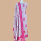 Grey Handloom Banarasi Suit With Meenakari Weaving