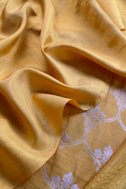 Yellow Silk Suit With Sona-Roopa Kadwa Weaving