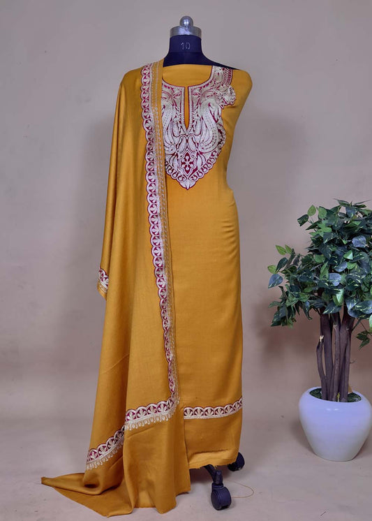 Woolen Suit With Aari Embroidery
