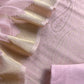 Pink Brocade Kurta With Organza Dupatta