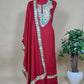 Red Woolen Suit With Aari Embroidery