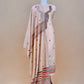 Heather Peach linen Chanderi Suit Fabric With Multicolour Jamdani Weaving