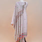 Grey linen Chanderi Suit Fabric With Multicolour Jamdani Weaving