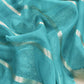 Firozi Brocade Kurta With Organza Dupatta