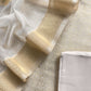 Off White Brocade Kurta With Organza Dupatta