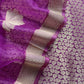 Purple Banarasi Silk Brocade Suit With Organza Dupatta