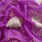 Purple Banarasi Silk Brocade Suit With Organza Dupatta