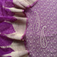 Purple Brocade Kurta With Organza Dupatta