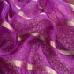 Purple Brocade Kurta With Organza Dupatta