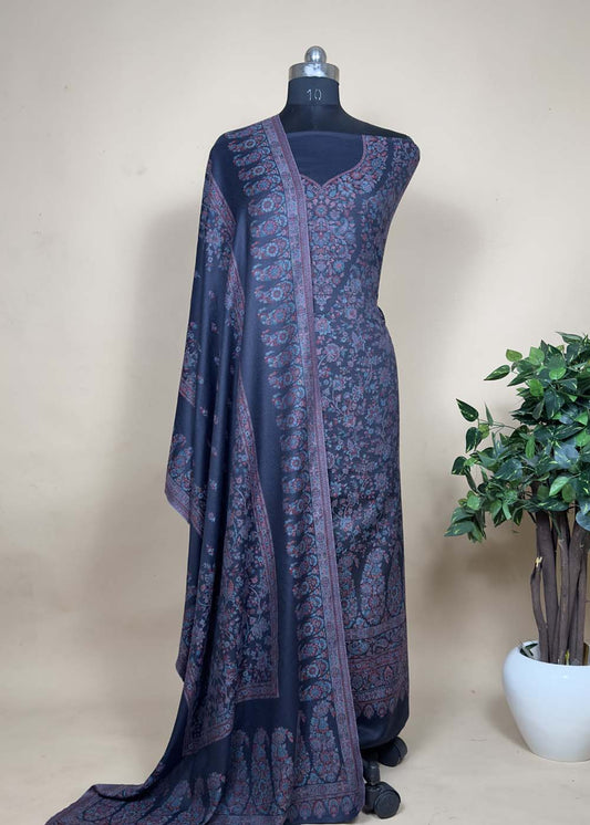 Handloom Pashmina Suit With Kani Zari Weaving