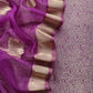 Purple Brocade Kurta With Organza Dupatta