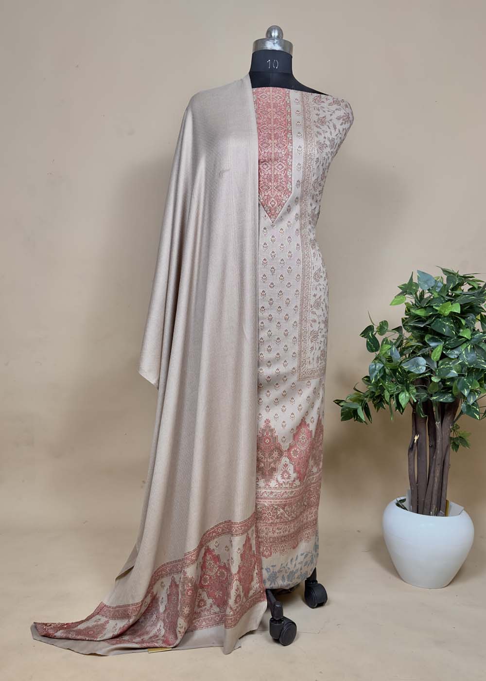 Handloom Pashmina Suit with Kani Zari Weaving