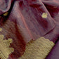 Brown Chanderi Unstitched Suit With Gold Zari Jamdani Weaving
