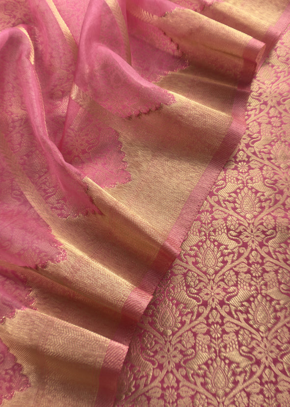 Brocade Kurta With Organza Dupatta