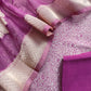 Purple Brocade Kurta With Organza Dupatta