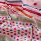 Pastel Pink linen Chanderi Suit Fabric With Multicolour Jamdani Weaving