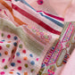Pastel Pink linen Chanderi Suit Fabric With Multicolour Jamdani Weaving
