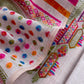 Grey linen Chanderi Suit Fabric With Multicolour Jamdani Weaving