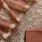 Brown Brocade Kurta With Organza Dupatta
