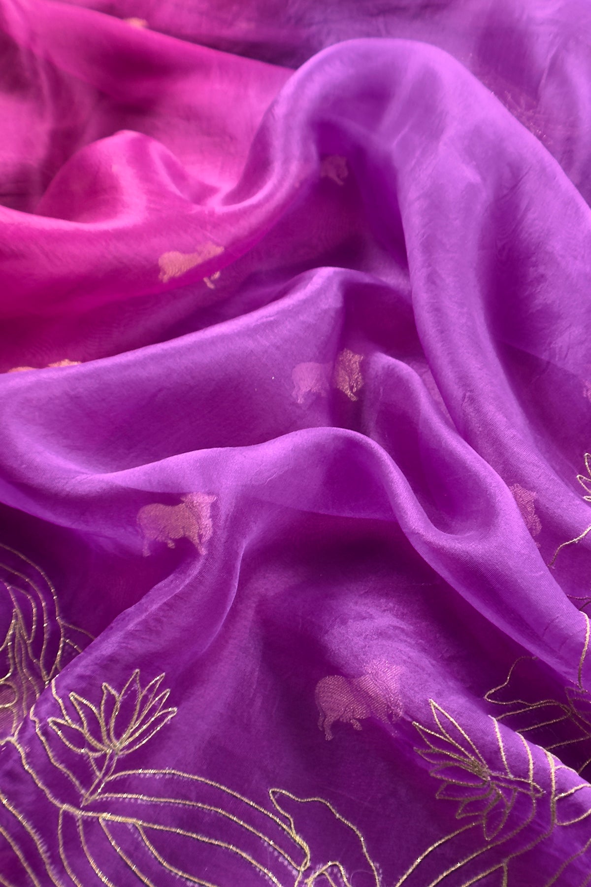 Festive wear chiniya silk suit with handwork

