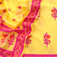 Yellow Handloom Banarasi Suit With Meenakari Weaving