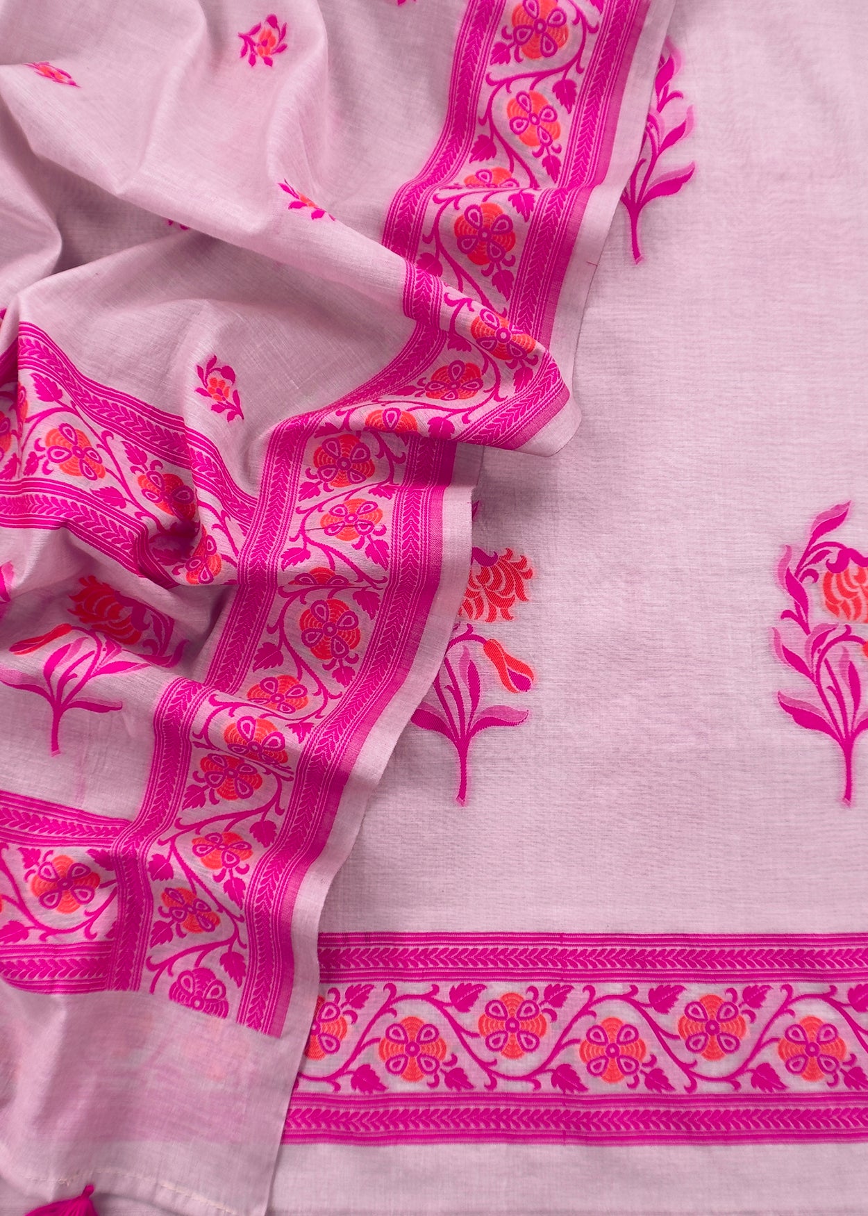 Grey Handloom Banarasi Suit With Meenakari Weaving