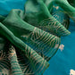 Teal Blue Pure Chiniya Silk Kurta And Ombré Kora Silk Dupatta With Handwork