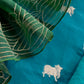 Teal Blue Pure Chiniya Silk Kurta And Ombré Kora Silk Dupatta With Handwork