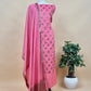 Peach Banarasi Silk Suit fabric with Zari weaving