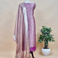 Prussian Pink Brocade Silk Kurta and Tissue Silk Gold Striped Dupatta