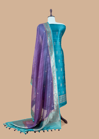 Raw silk unstitched suit set at the best price


