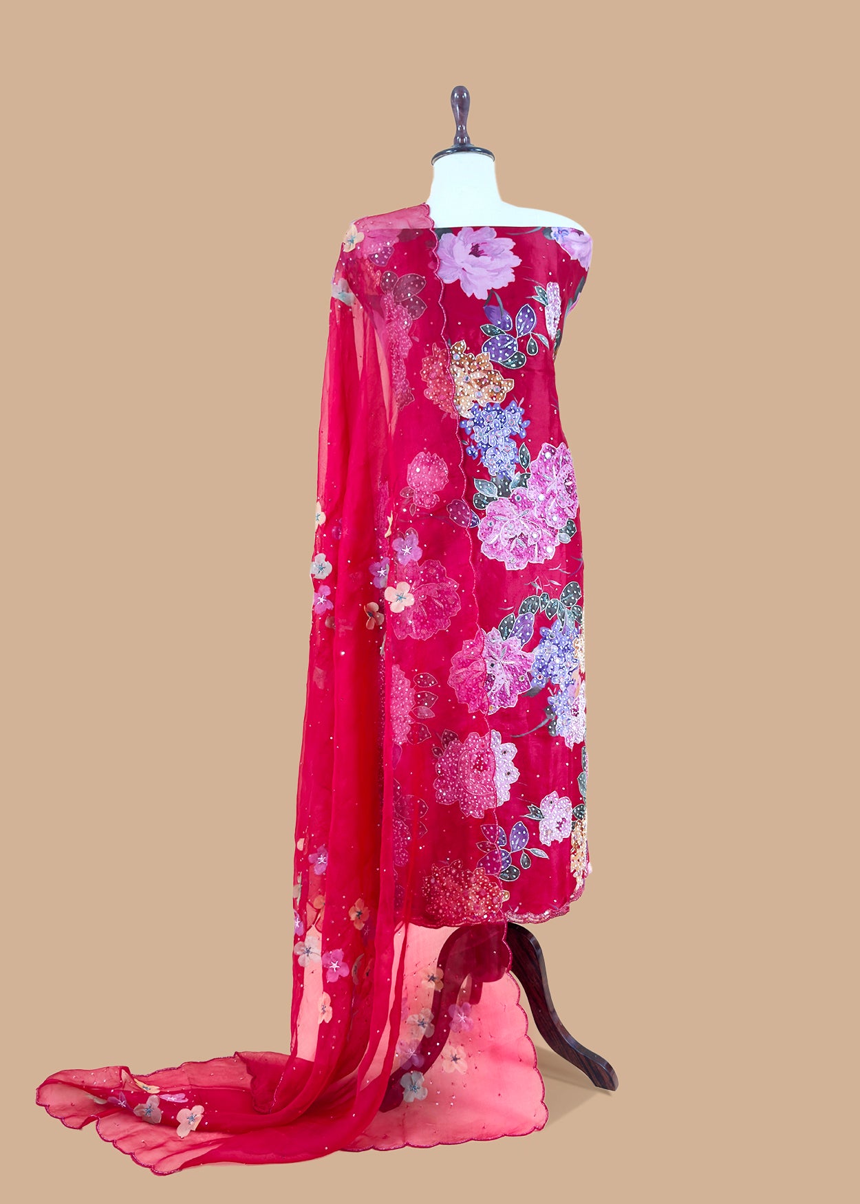 wedding wear organza suit set

