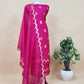 Pink Handloom Silk Kurta And Ombre Kora Silk Dupatta With Meenakari Weaving